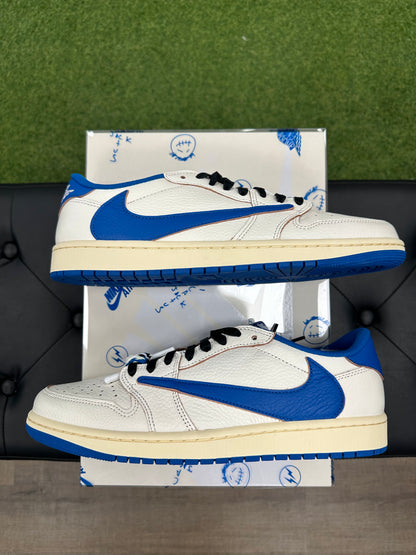 Jordan 1 Retro Low OG SP Fragment x Travis Scott Sail Military Blue - Size 11