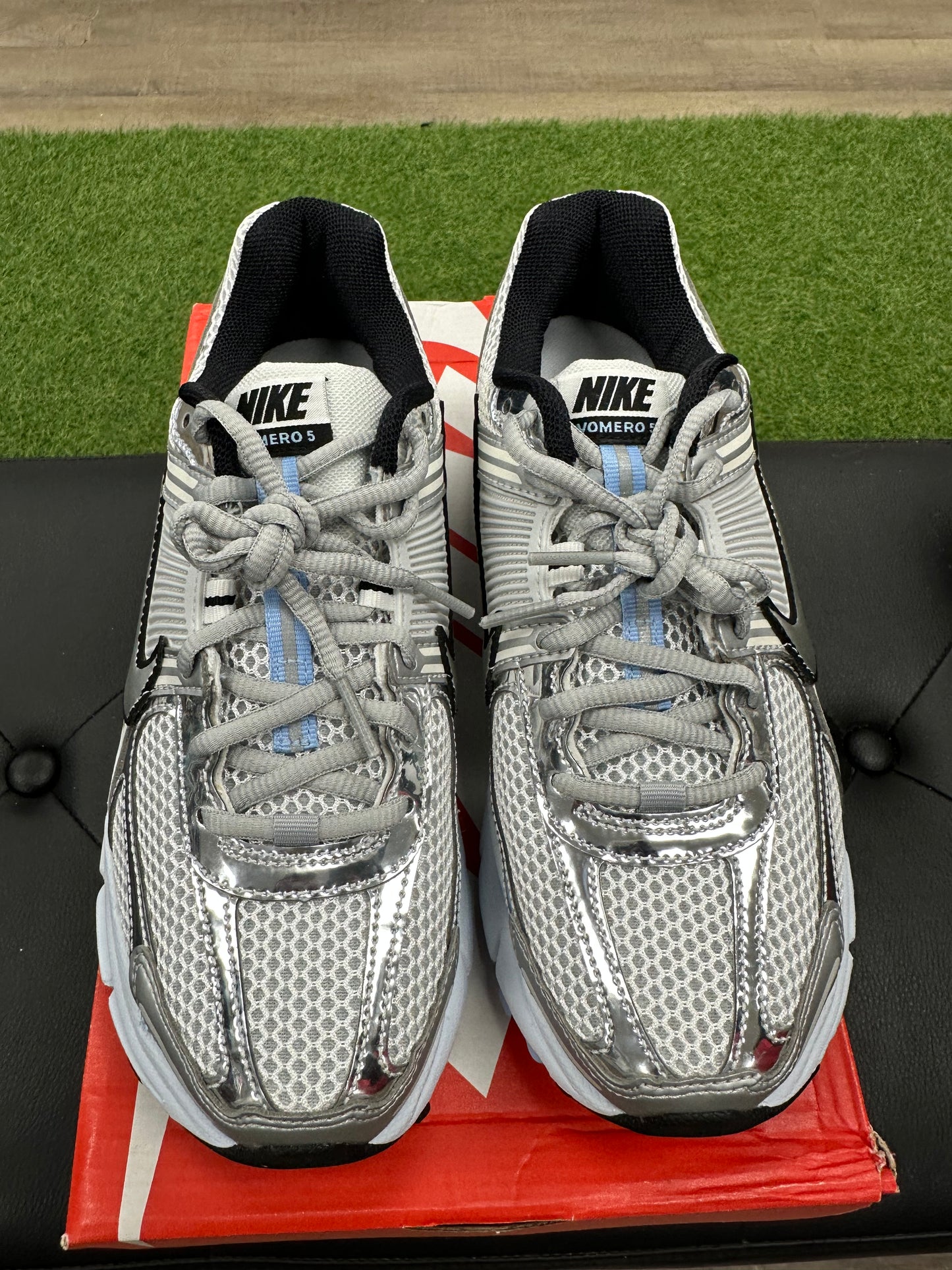 Nike Zoom Vomero 5 Metallic Silver Blue Tint (Women's) - Size 7.5