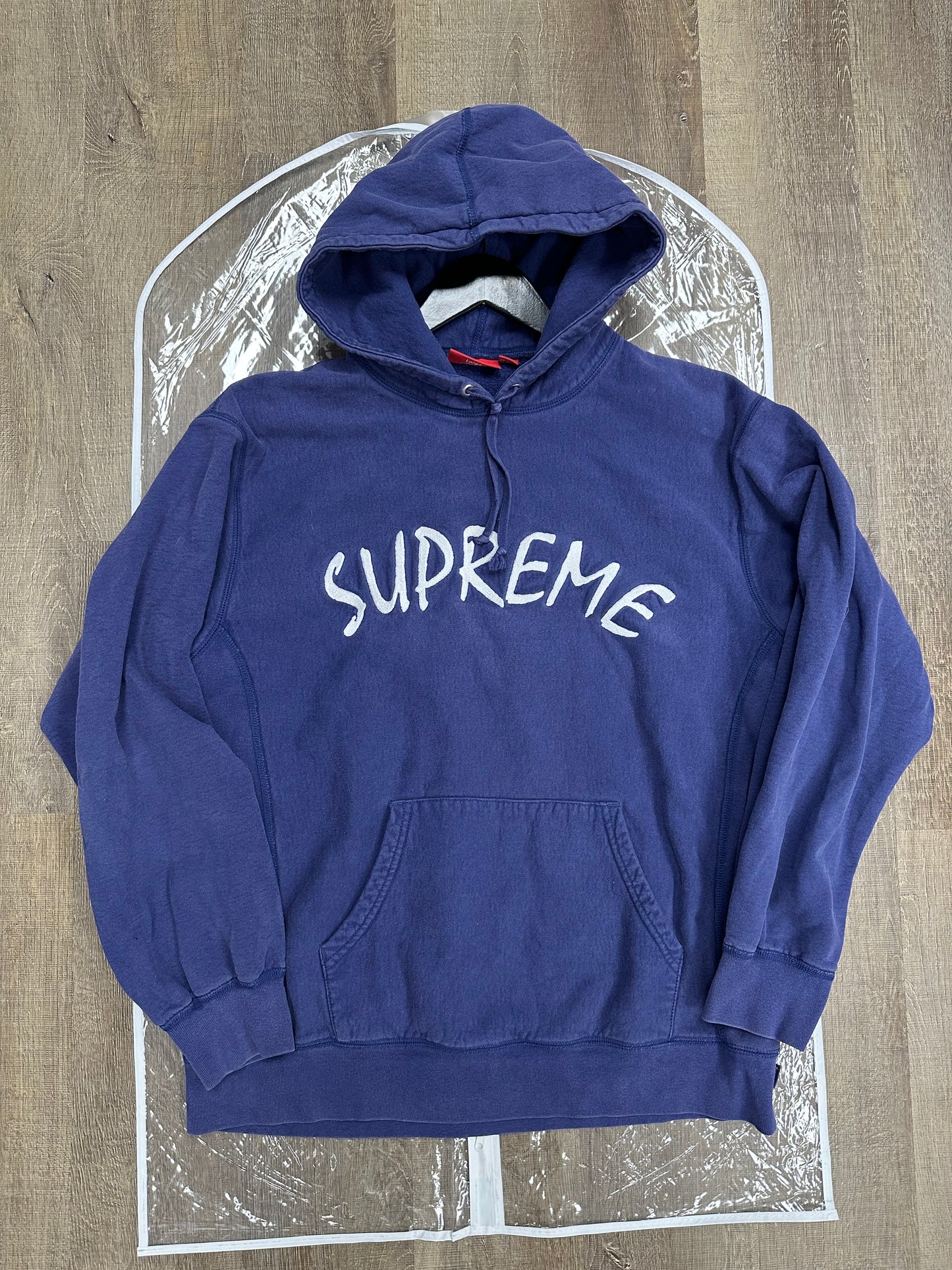 Supreme FTP Arc Hooded Sweatshirt Washed Navy - Size Large (U)