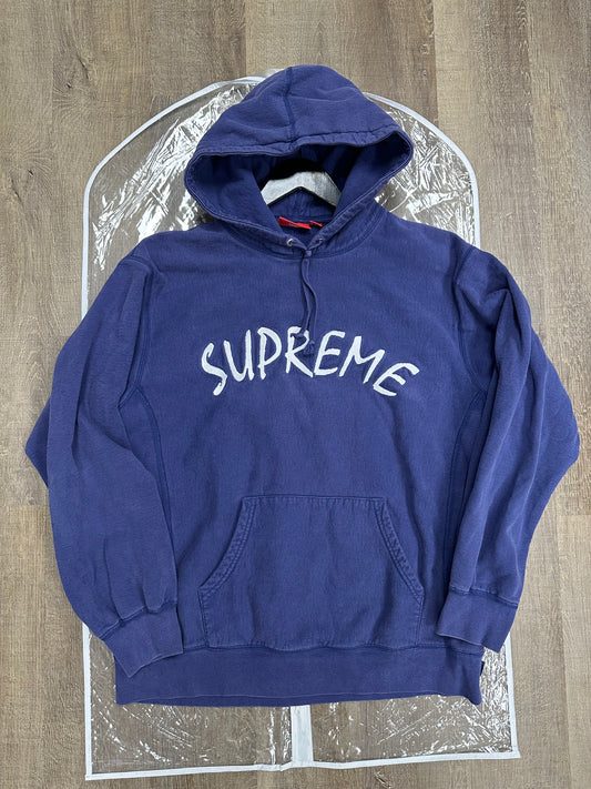 Supreme FTP Arc Hooded Sweatshirt Washed Navy - Size Large (U)