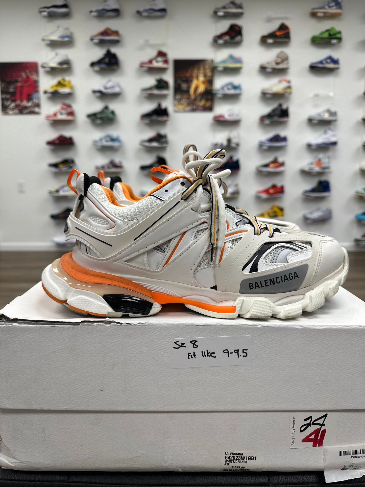 Balenciaga Track White Orange - Mens (U8)