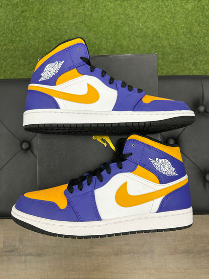 Jordan 1 Mid Lakers (2022) - Size 10