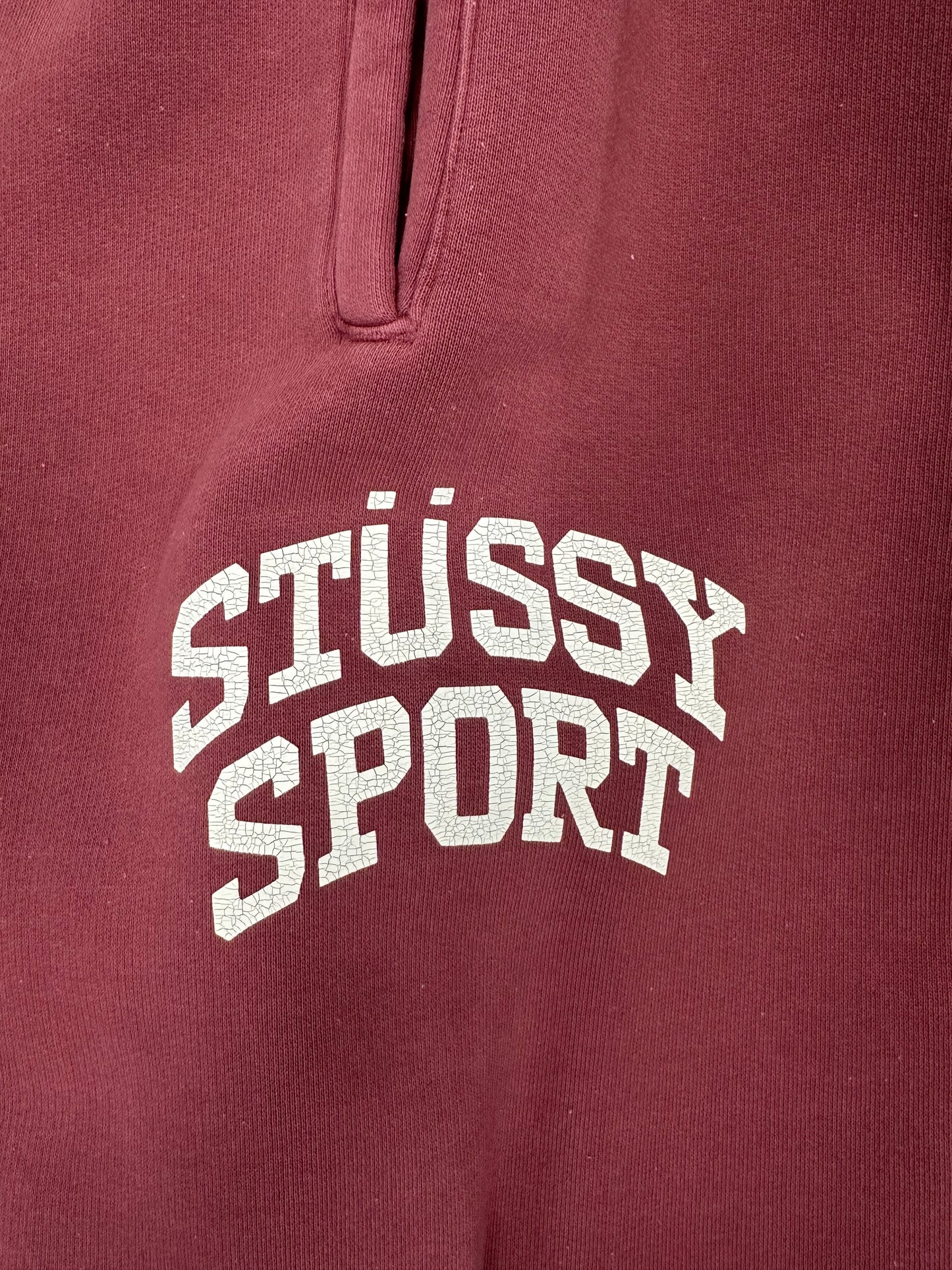 Stussy Sport Crackle Fleece Sweatpant Burgundy - Mens