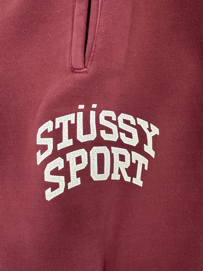 Stussy Sport Crackle Fleece Sweatpant Burgundy - Mens