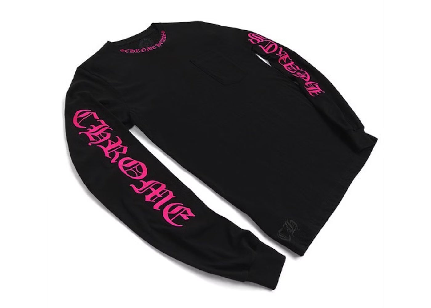 Chrome Hearts Long Sleeve Pocket Crew Hot Pink/Black - Size 2XL