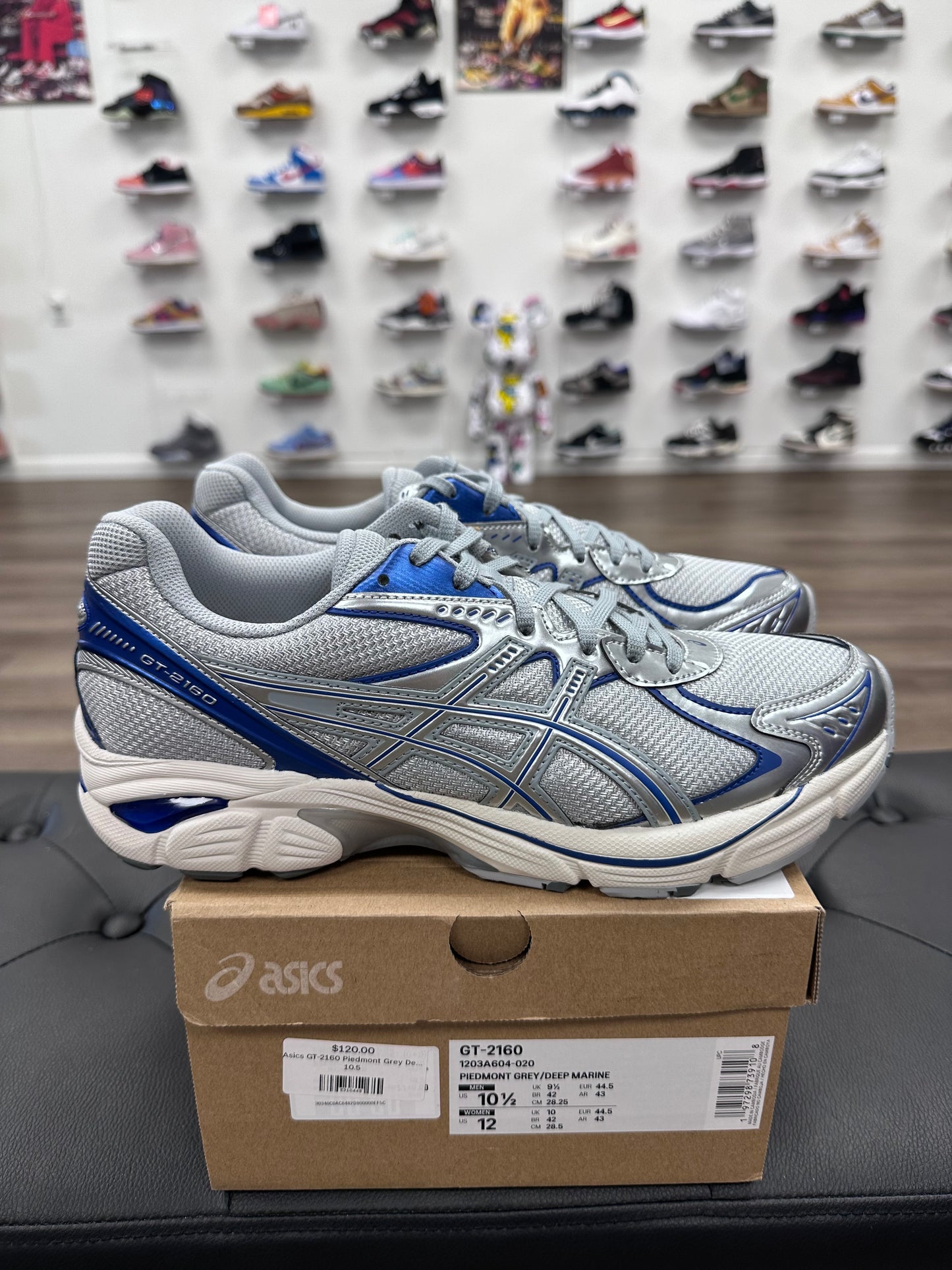 ASICS GT-2160 Piedmont Grey Deep Marine - Size 10.5