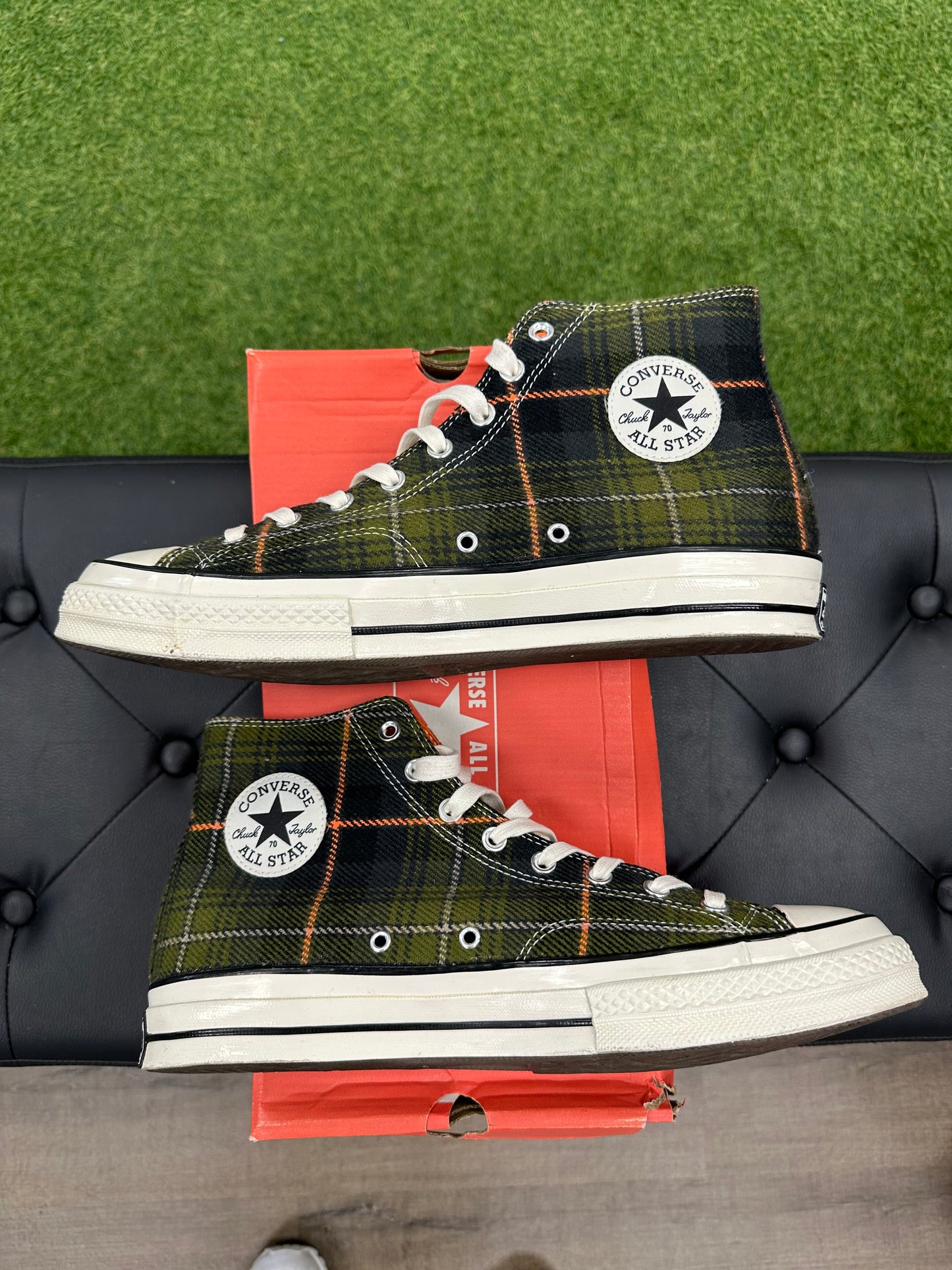 Converse Chuck Taylor All Star 70 Hi Plaid Pack Medium Olive - Size 11.5 (U)