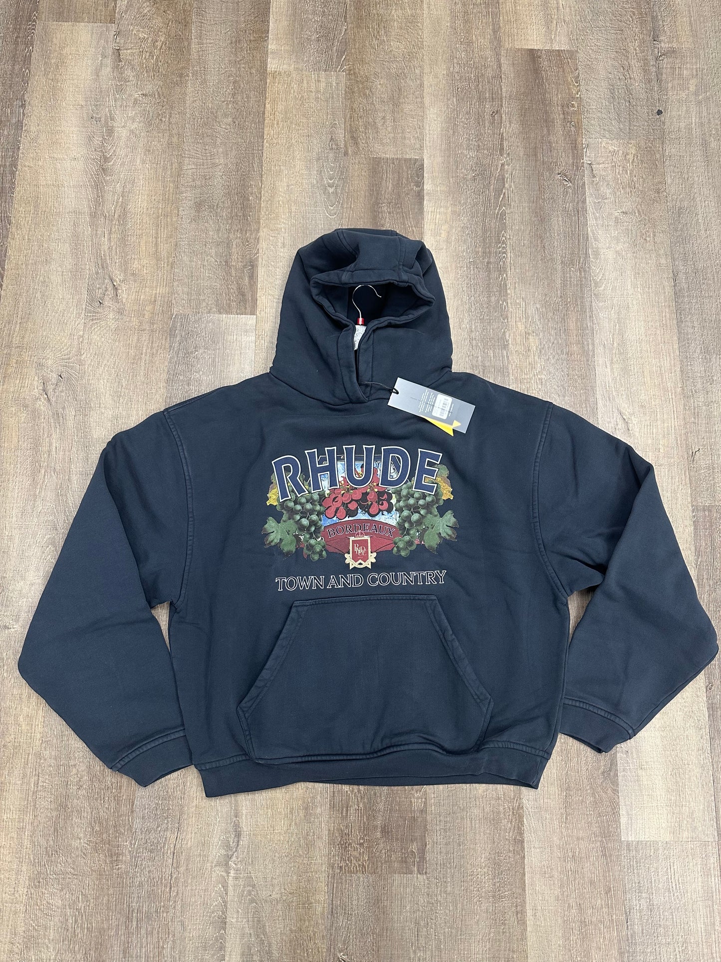 RHUDE Town and Country Hoodie Black - Size Large