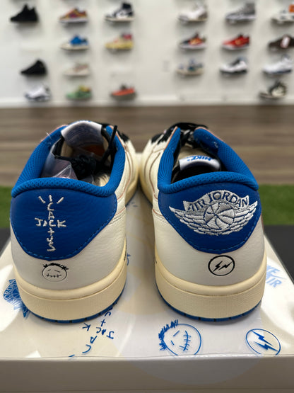 Jordan 1 Retro Low OG SP Fragment x Travis Scott Sail Military Blue - Size 11