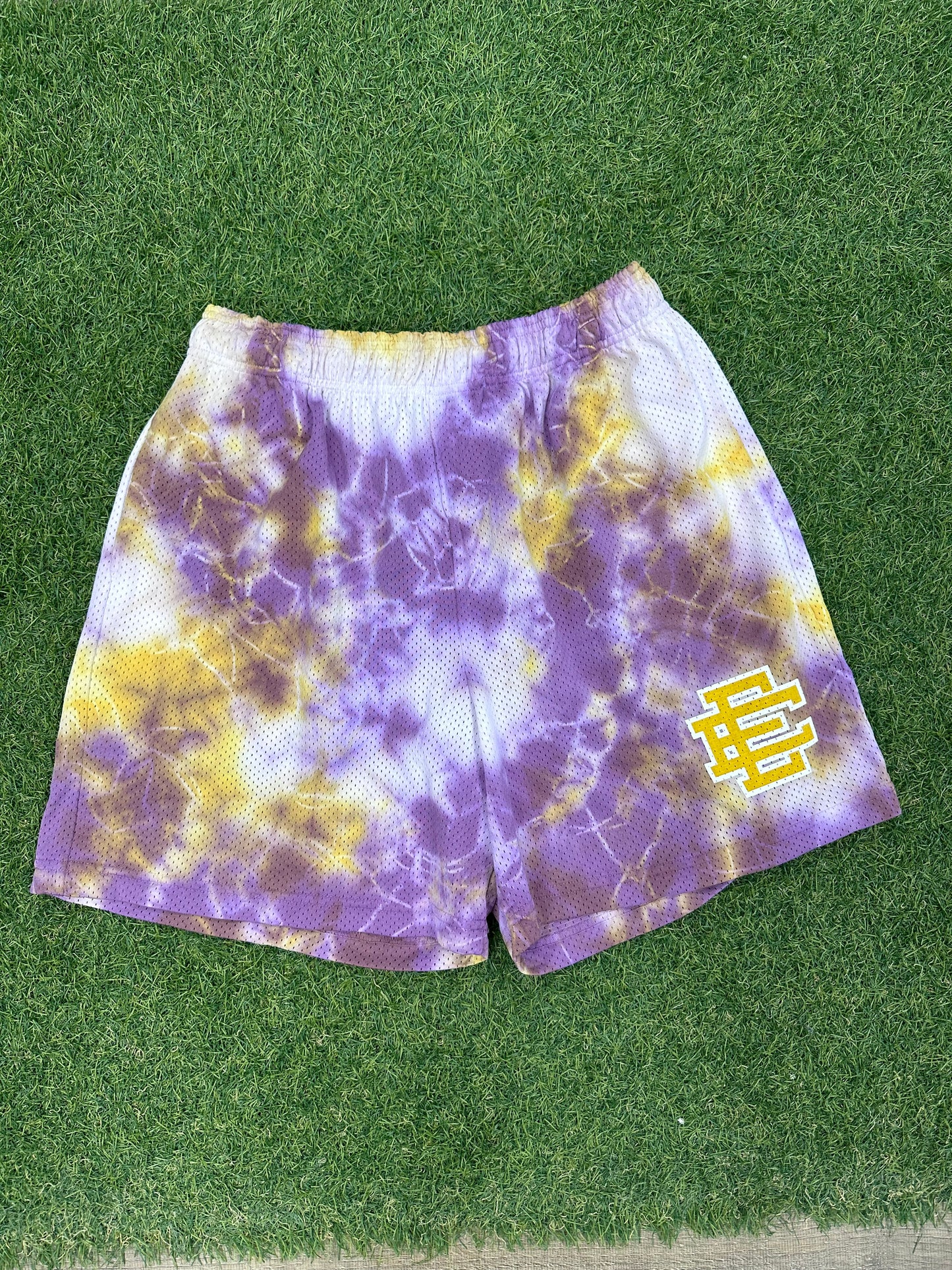 Eric Emanuel EE Basic/Core Short Purple Tie Dye/Yellow - Size XL