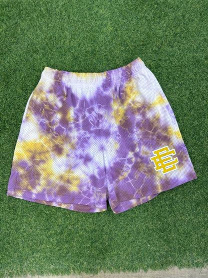 Eric Emanuel EE Basic/Core Short Purple Tie Dye/Yellow - Size XL
