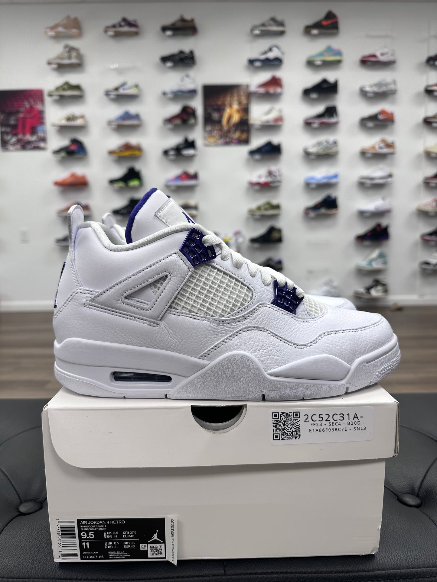 Jordan 4 Retro Metallic Purple - Size 9.5