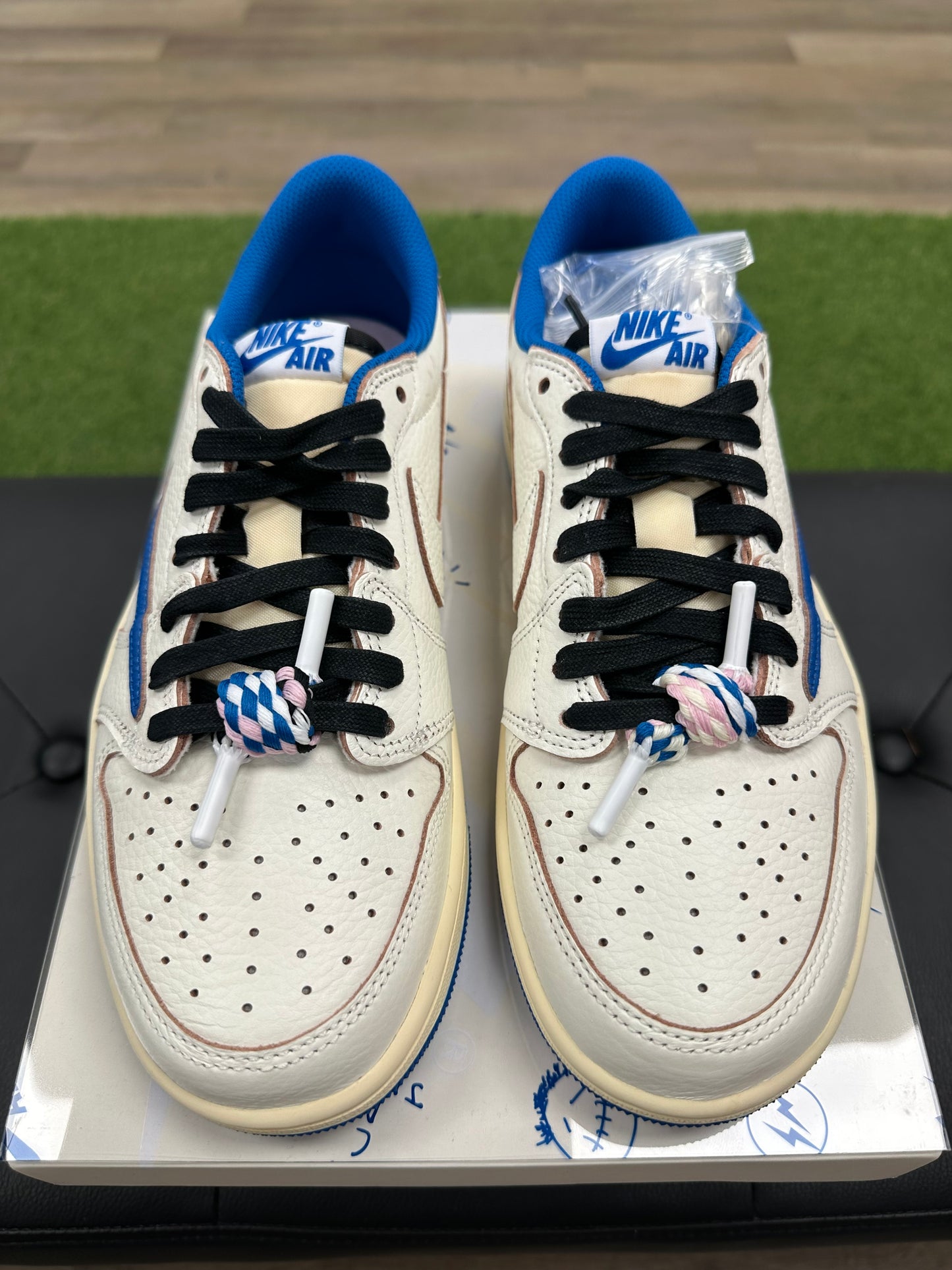 Jordan 1 Retro Low OG SP Fragment x Travis Scott Sail Military Blue - Size 8