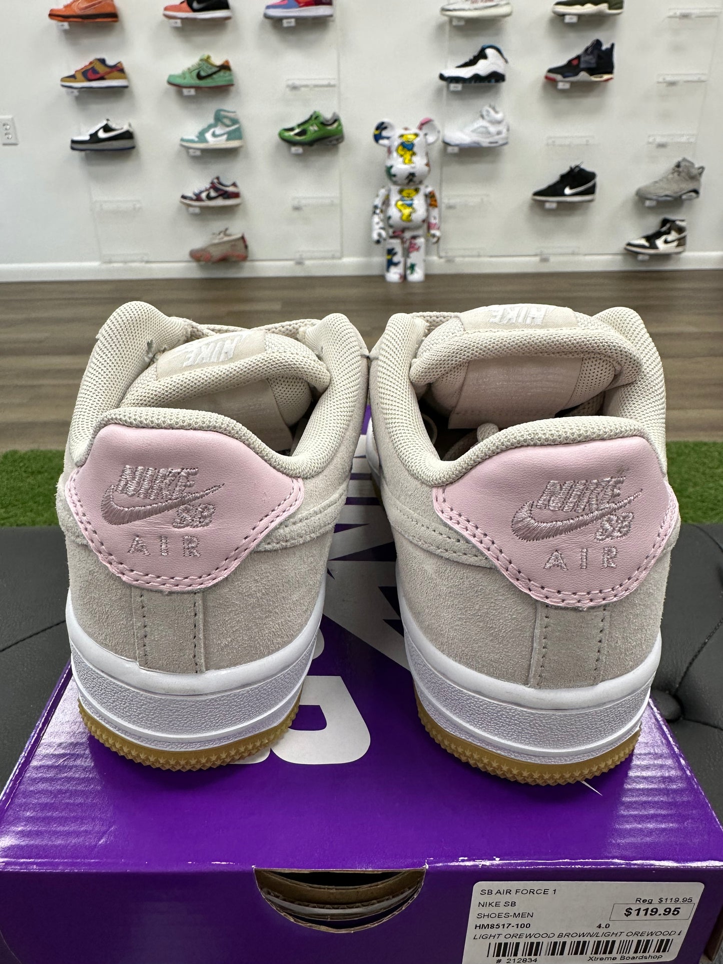 Nike Air Force 1 Low SB Light Orewood Brown Pink - Size 4