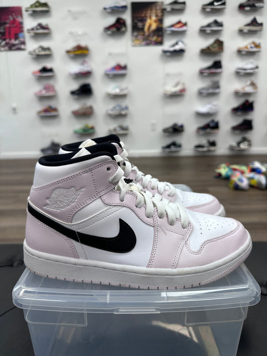 Jordan 1 Mid Barely Rose (Women's) - Size 8 (U)