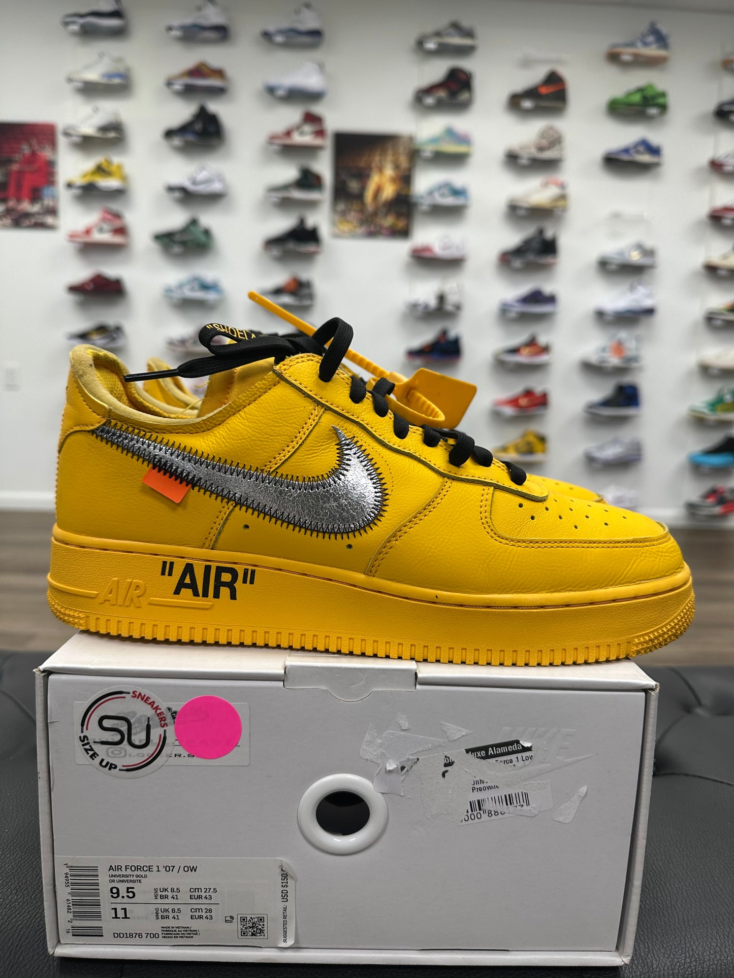 Nike Air Force 1 Low Off-White ICA University Gold - Mens (U9.5)