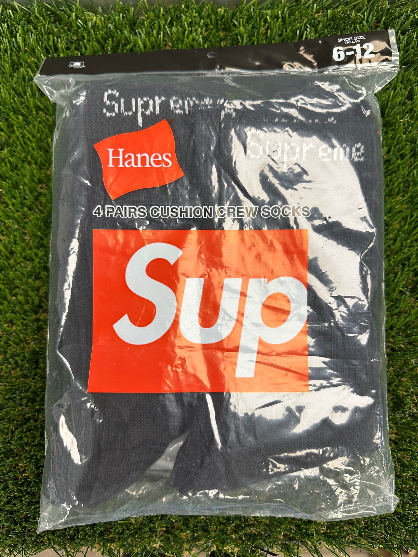 Supreme Hanes Crew Sock (4 Pack) Black