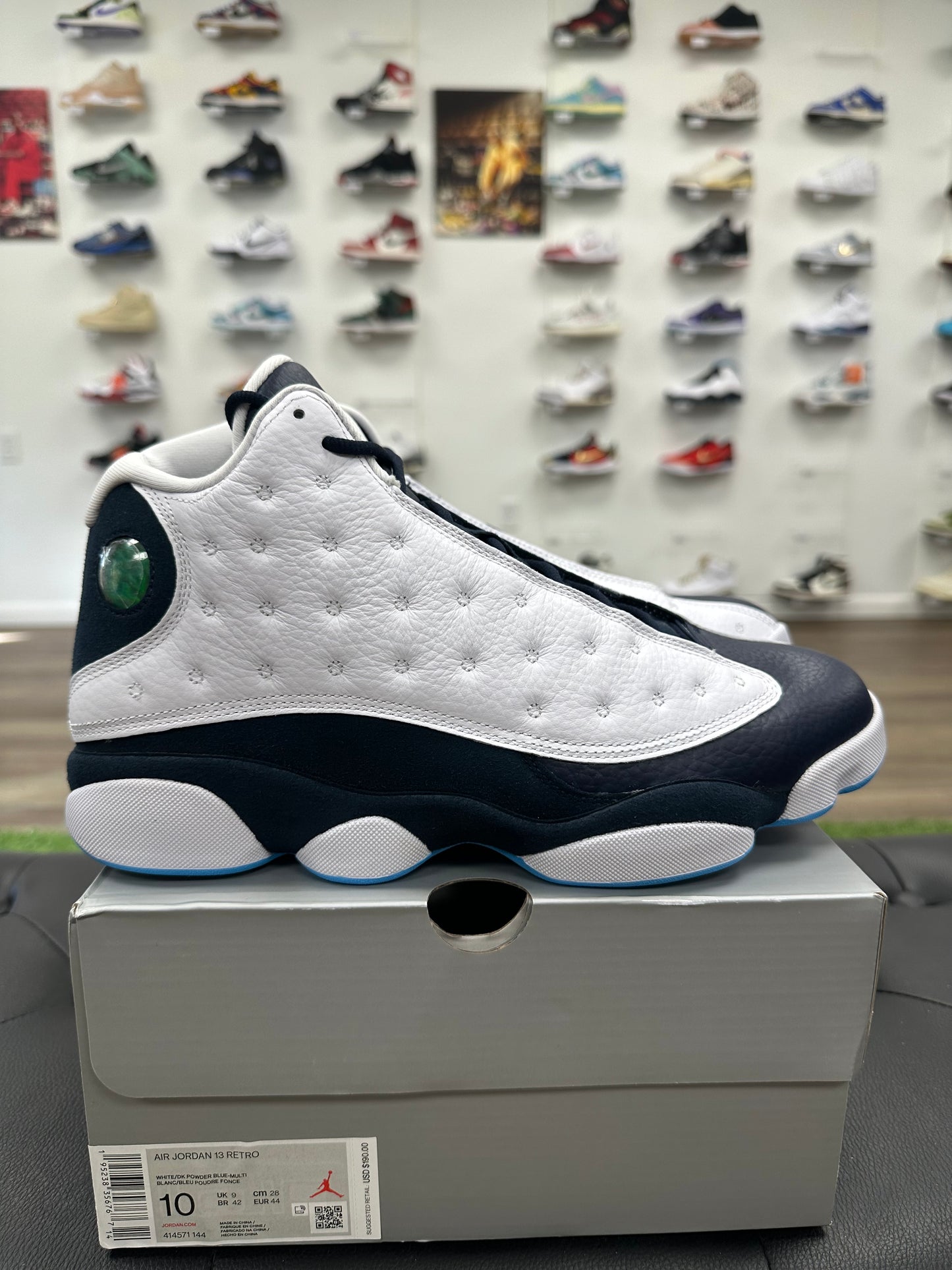Jordan 13 Retro Obsidian Powder Blue White - Size 10