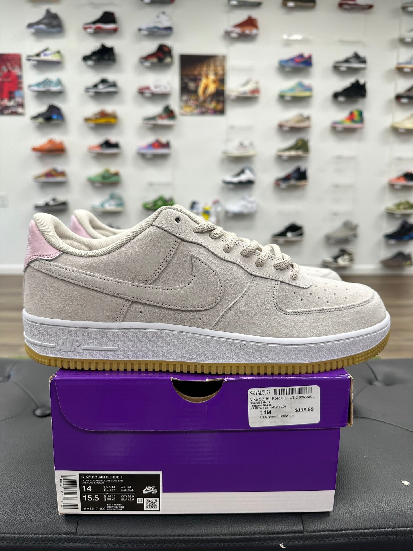 Nike Air Force 1 Low SB Light Orewood Brown Pink - Size 14