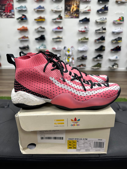 adidas Crazy BYW LVL X Pharrell Ambition Pink - Size 12 (U)