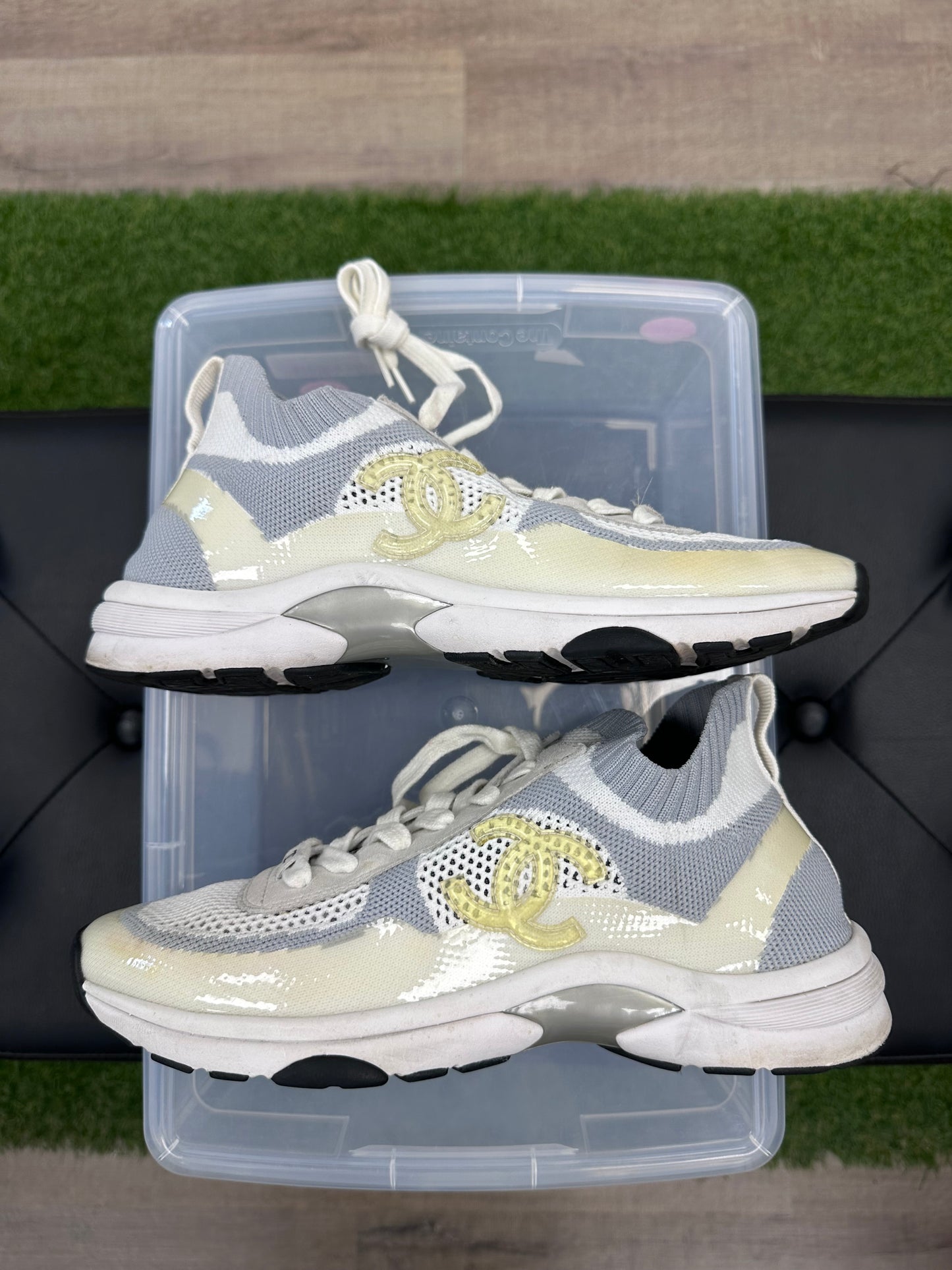 Chanel Interlocking CC Logo Sneaker (Women's) - Size 9.5W