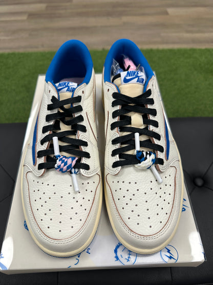 Jordan 1 Retro Low OG SP Fragment x Travis Scott Sail Military Blue - Size 11