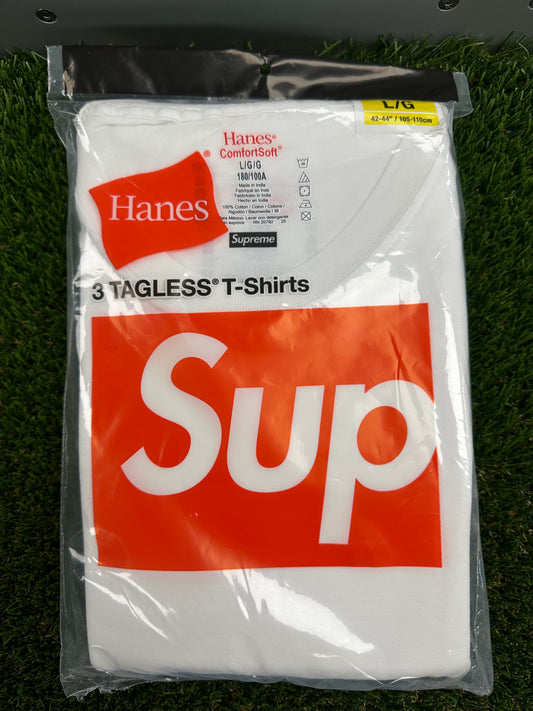 Supreme Hanes Tagless Tee (3 Pack) White - Large