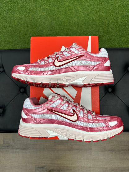 Nike P-6000 White Silt Red Peony (Women's) - Size 10