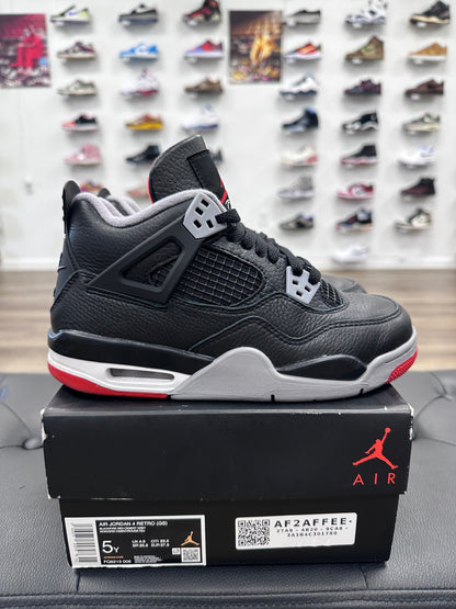 Jordan 4 Retro Bred (2019) (GS) - Size 5Y (U)