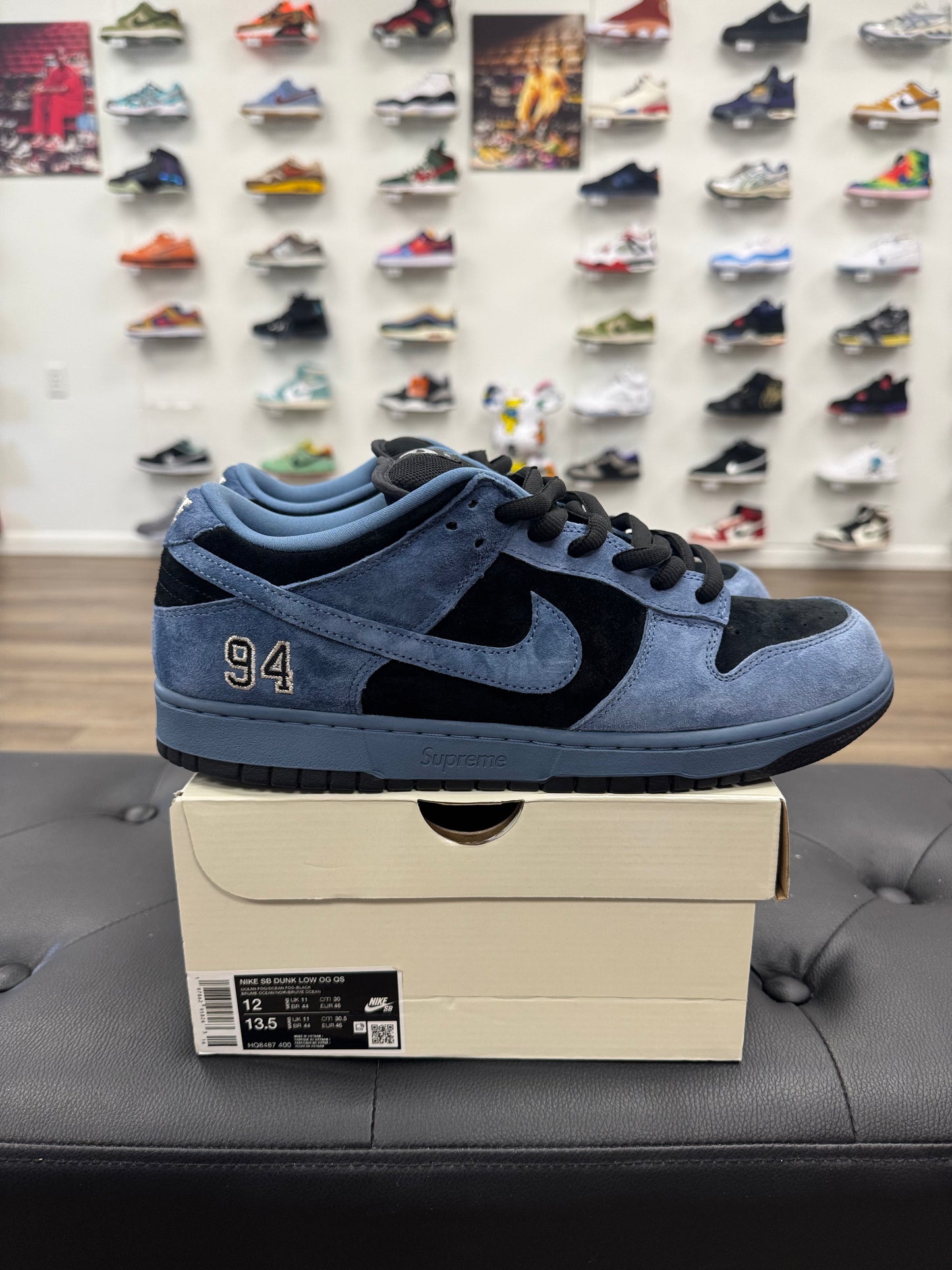 Nike SB Dunk Low Supreme 94 Ocean Fog - Size 12 (U)