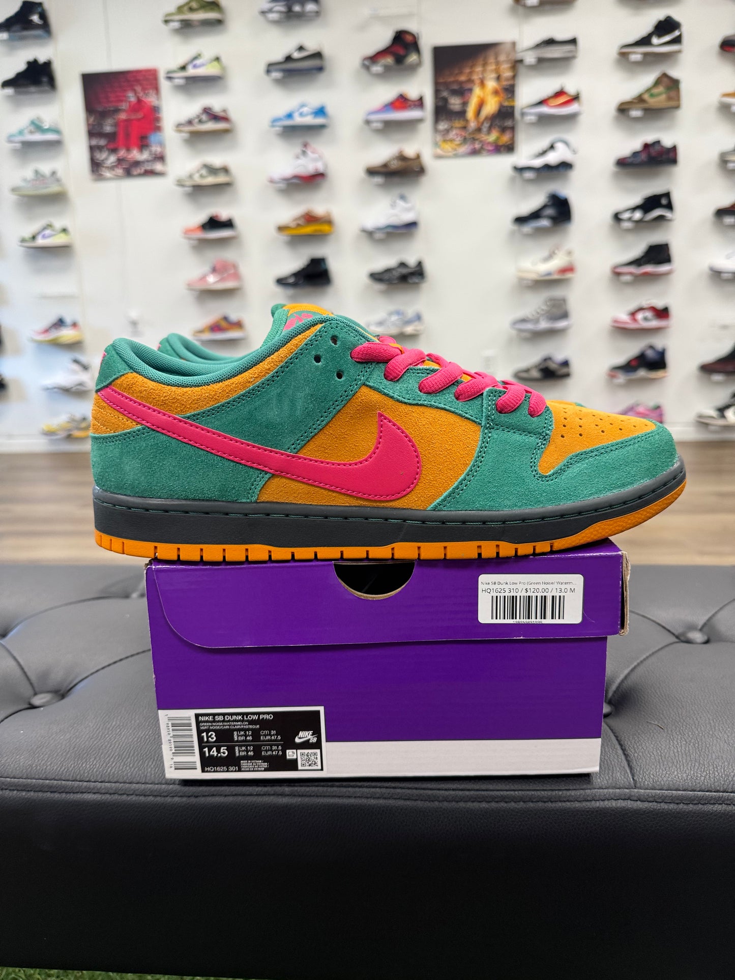 Nike SB Dunk Low Pro Green Noise Watermelon- Size 13