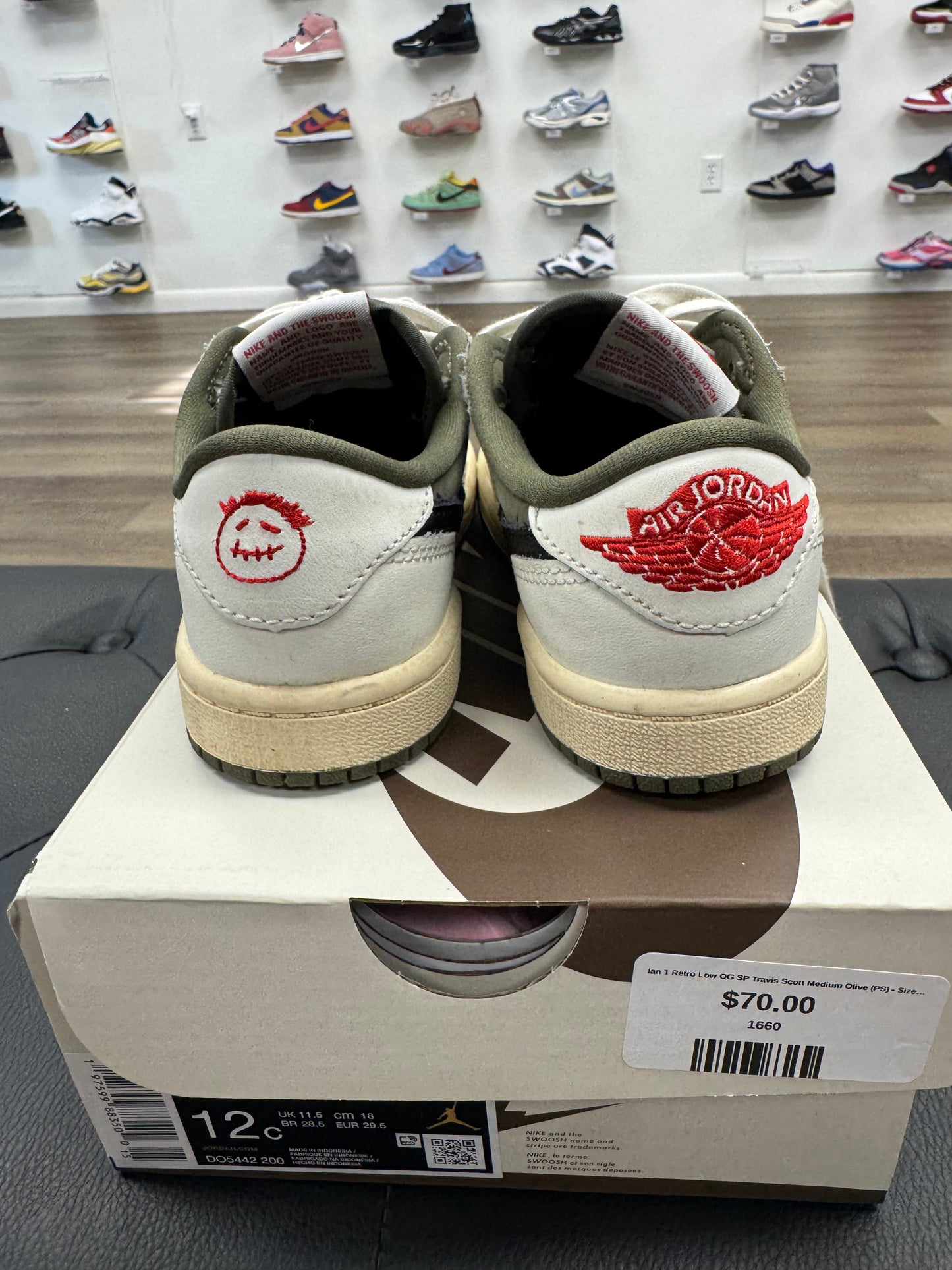 Jordan 1 Retro Low OG SP Travis Scott Medium Olive (PS) - Size 12C (U)