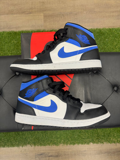 Jordan 1 Mid White Black Racer Blue - Size 11 (U)