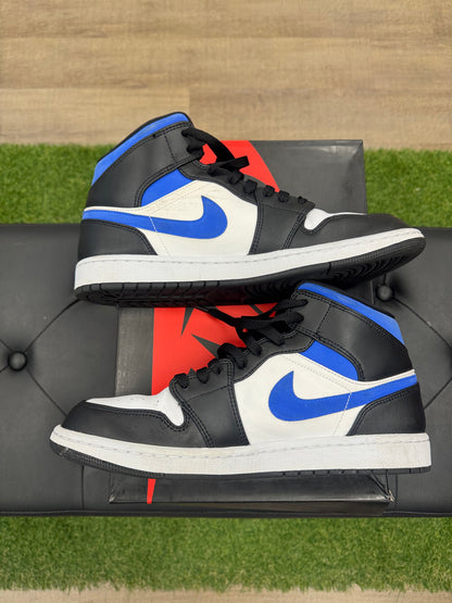 Jordan 1 Mid White Black Racer Blue - Size 11 (U)