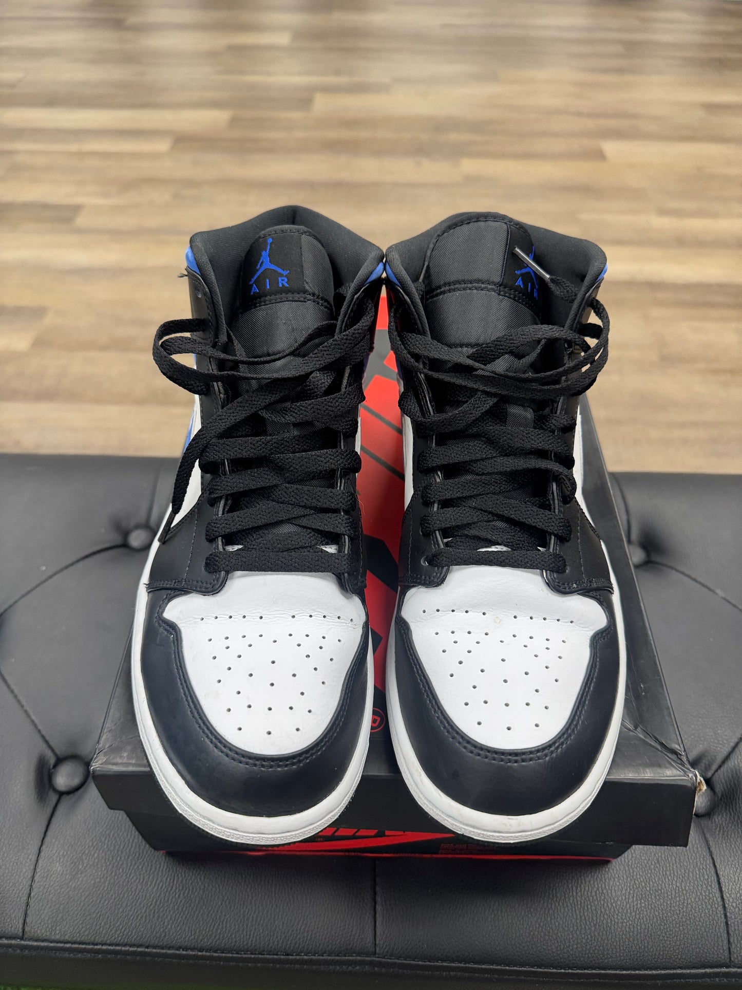 Jordan 1 Mid White Black Racer Blue - Size 11 (U)