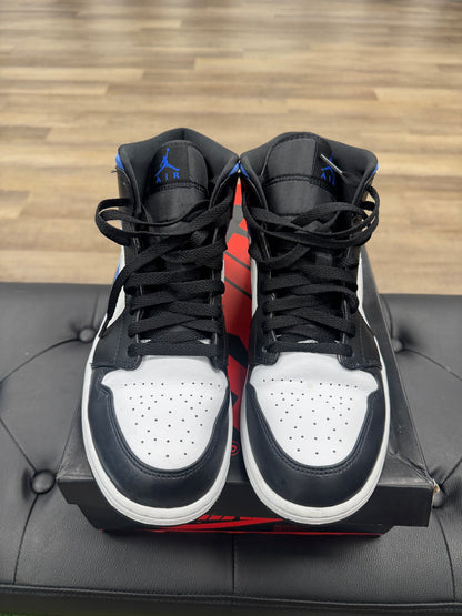 Jordan 1 Mid White Black Racer Blue - Size 11 (U)