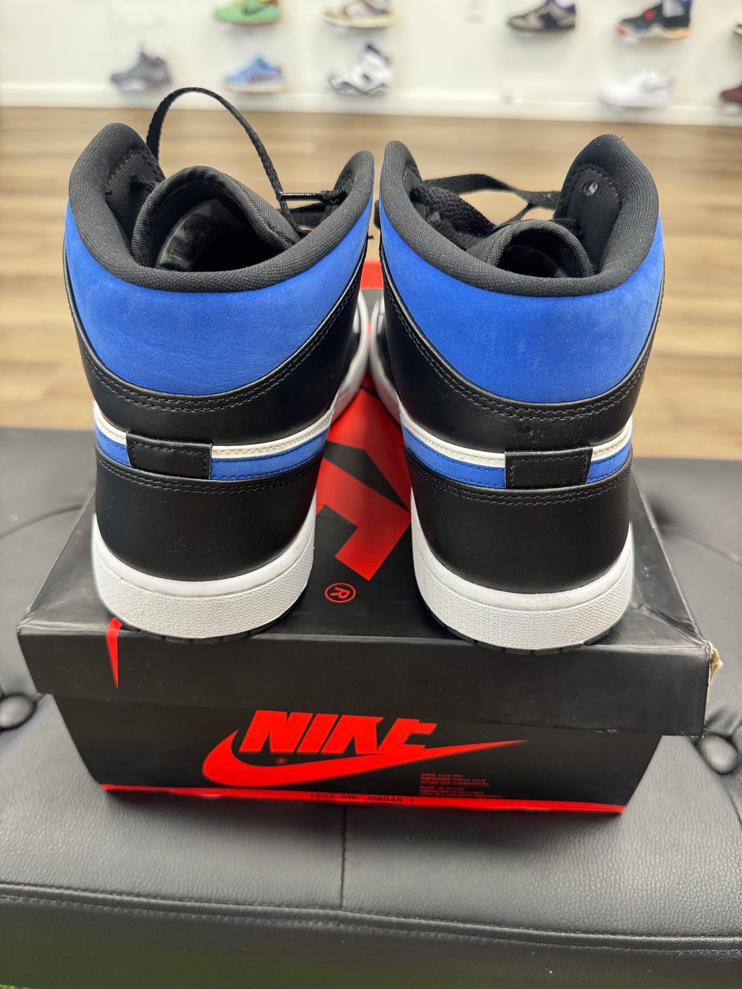 Jordan 1 Mid White Black Racer Blue - Size 11 (U)