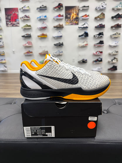 Kobe 6 Protro Playoff Pack White Del Sol - Size 11.5