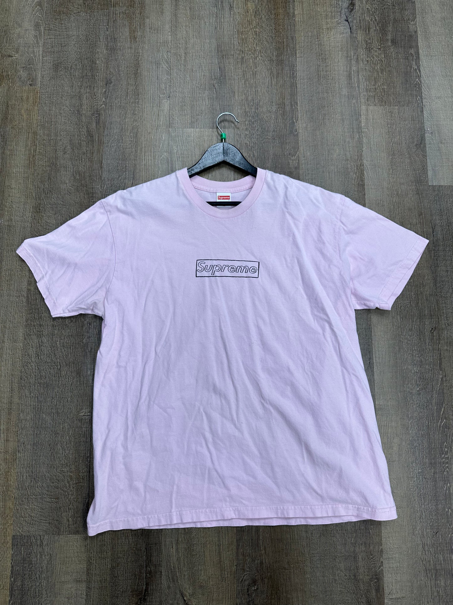 Supreme KAWS Chalk Logo Tee Light Pink - Size XL (U)