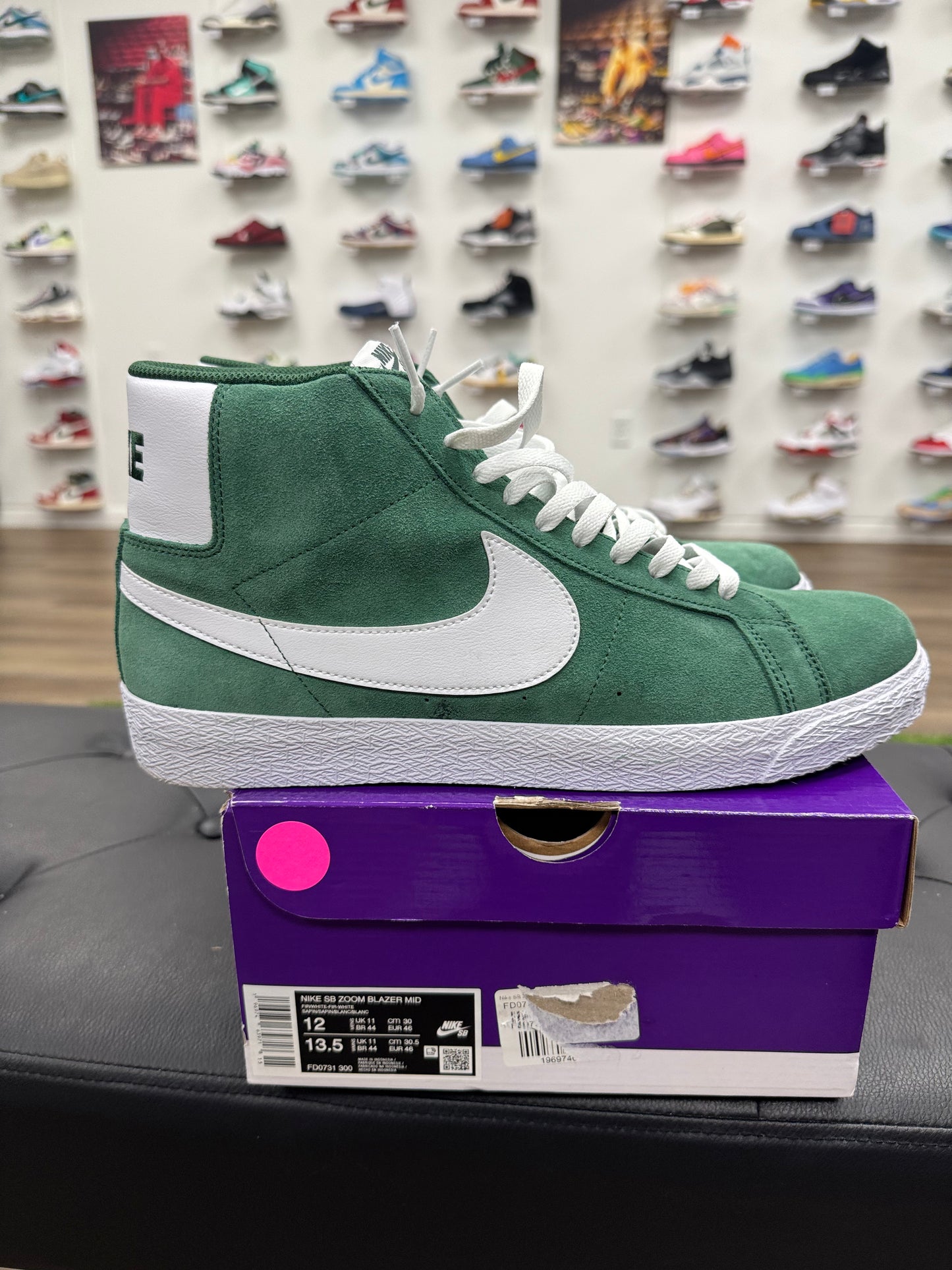 Nike SB Zoom Blazer Mid Fir White - Size 12 (U)