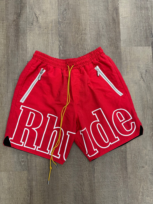 Rhude Logo Shorts Red - Size Medium (U)