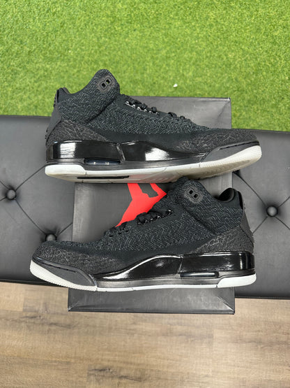 Jordan 3 Retro Flyknit Black - Size 12.5 (U)