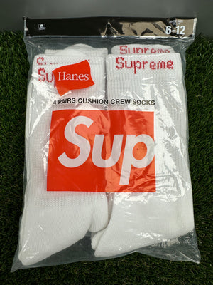 Supreme Hanes Crew Sock (4 Pack) White