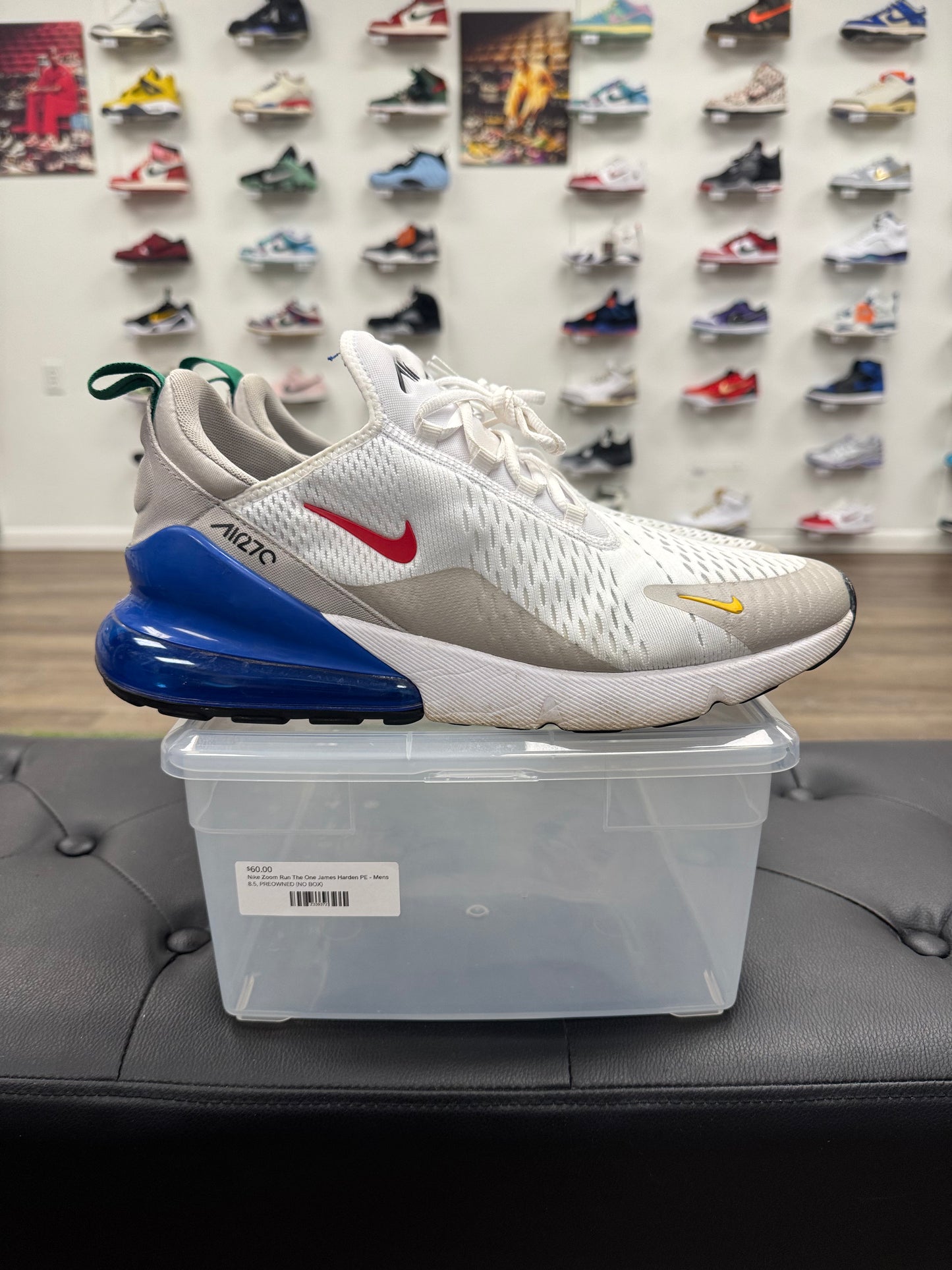 Nike Air Max 270 White Game Royal- Mens (U12)