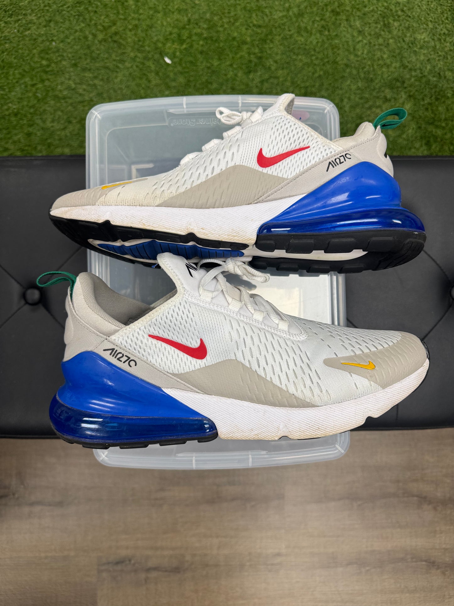 Nike Air Max 270 White Game Royal- Mens (U12)