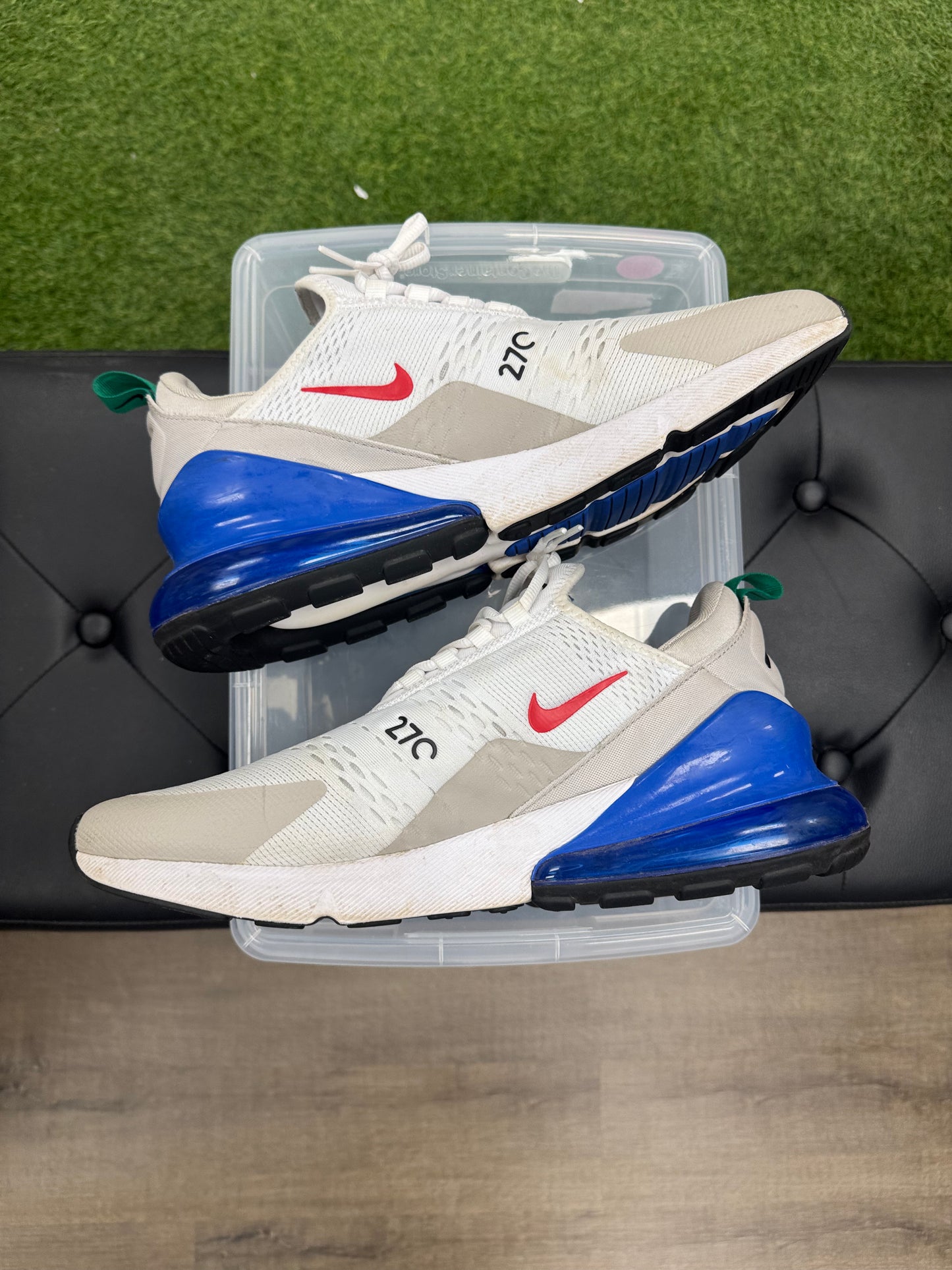 Nike Air Max 270 White Game Royal- Mens (U12)
