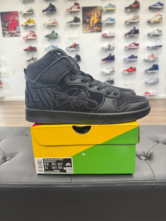 Nike SB Dunk High FAUST Black Gold- Mens (U9.5)