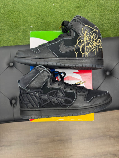 Nike SB Dunk High FAUST Black Gold- Mens (U9.5)