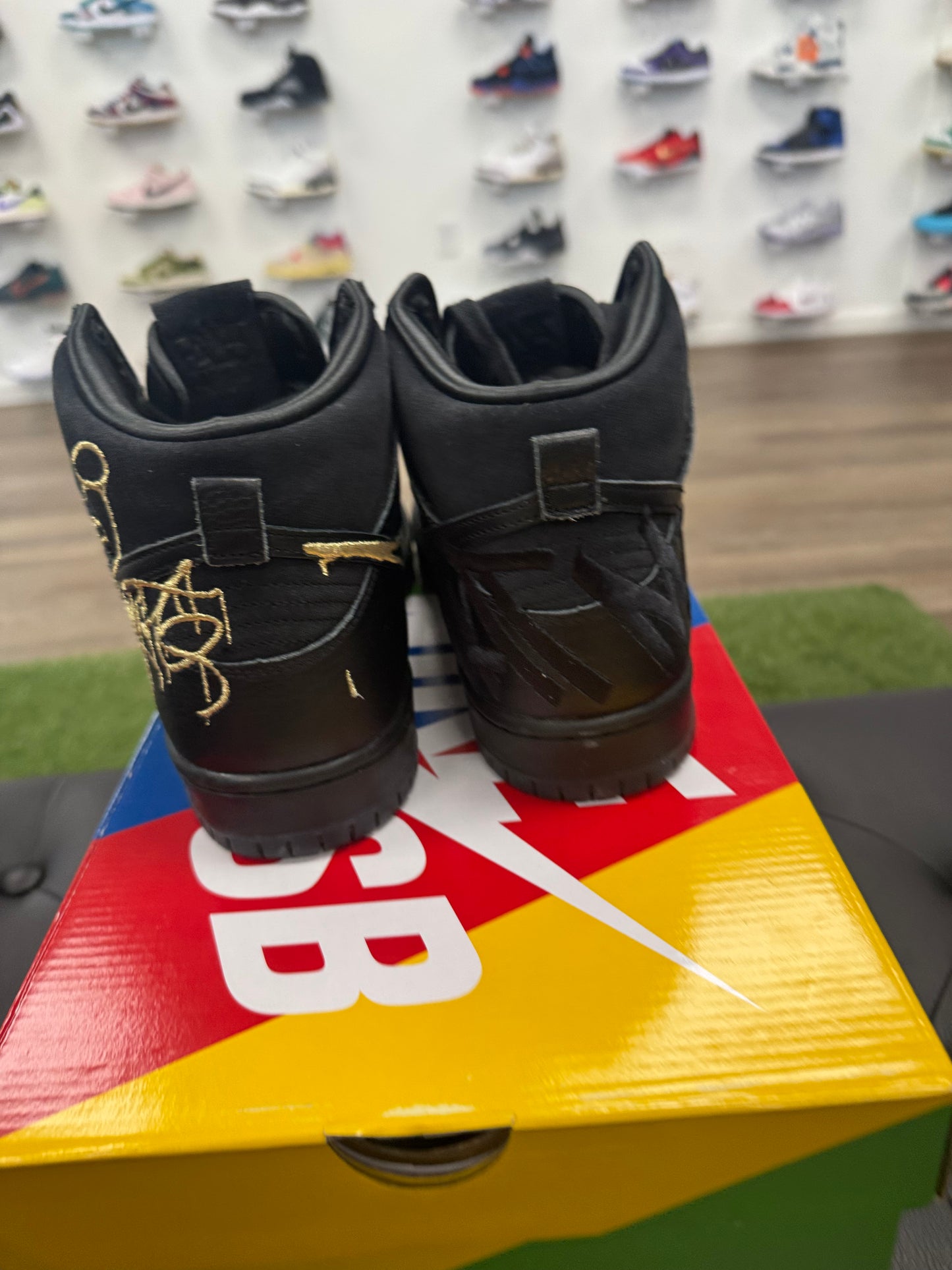 Nike SB Dunk High FAUST Black Gold- Mens (U9.5)