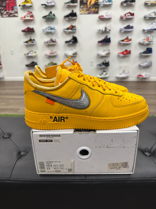 Nike Air Force 1 Low Off-White ICA University Gold- Mens (U10.5)